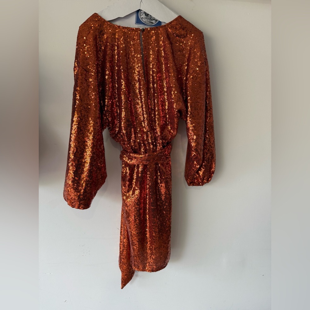 Anthropologie Sequin dress in Shimmering Copper - Picture 3 of 3